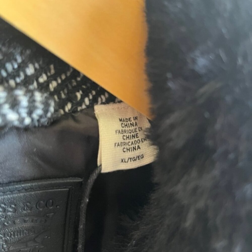 NWT Levi’s Mari Coat XL Chunky Twill Salt And Pepper Black Faux Fur - Picture 13 of 15
